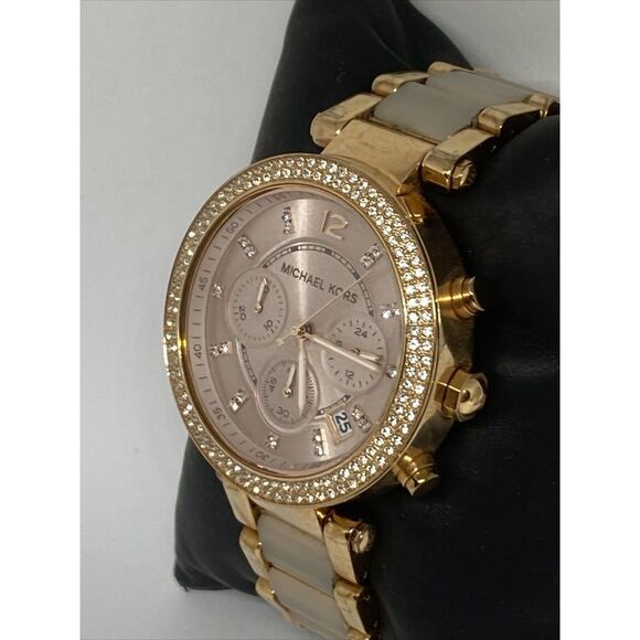 Michael Kors Parker MK5896 Womens Stainless Steel Analog Dial Quartz Watch WO308 - Picture 4 of 12